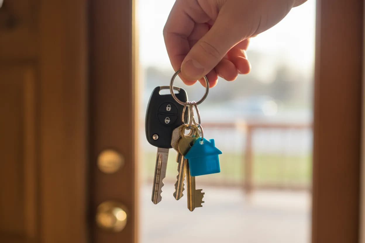 Человек держит ключи
