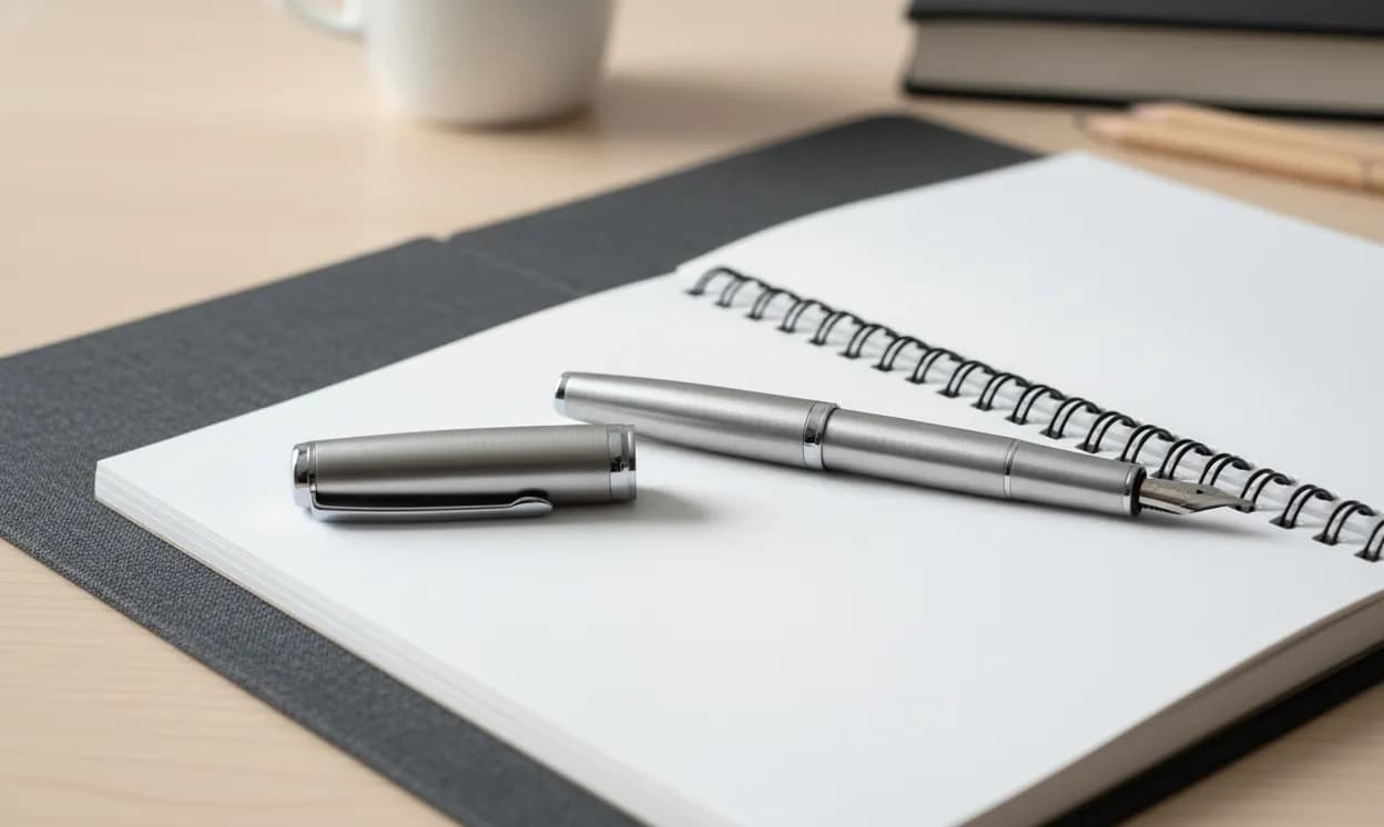 Ручка с блокнотом