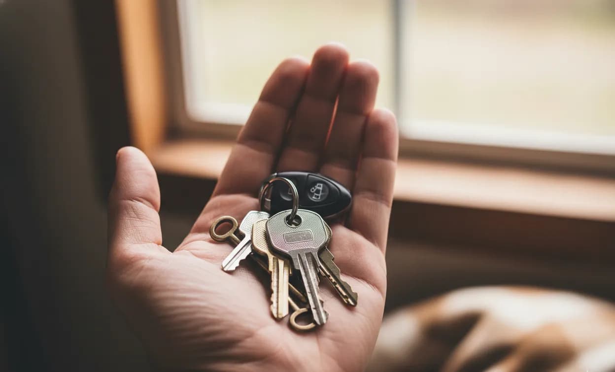 Человек держит ключи в ладони