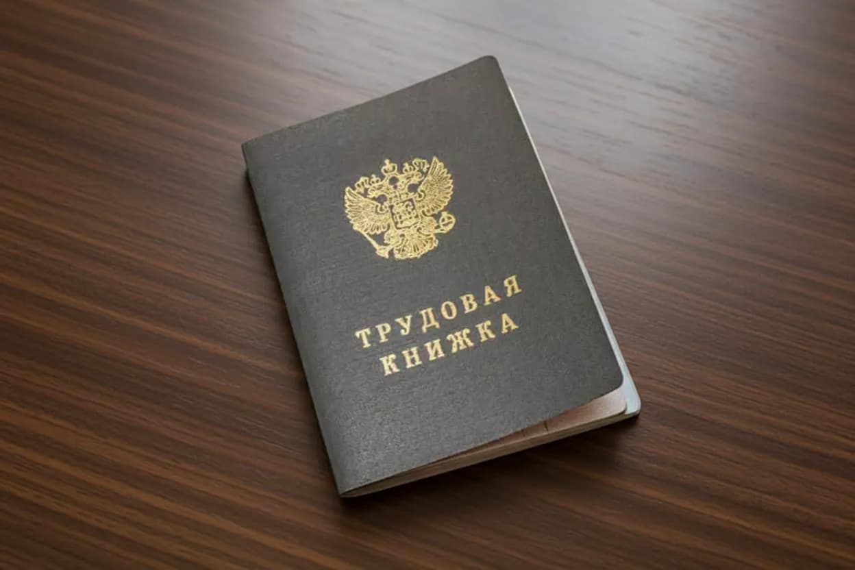 Трудовая книжка лежит на столе