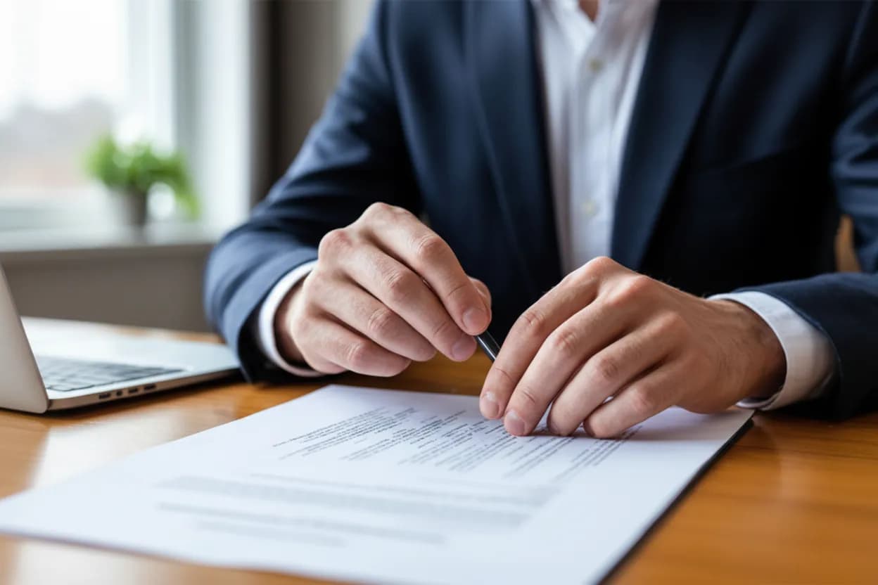 Бизнесмен сидит за столом